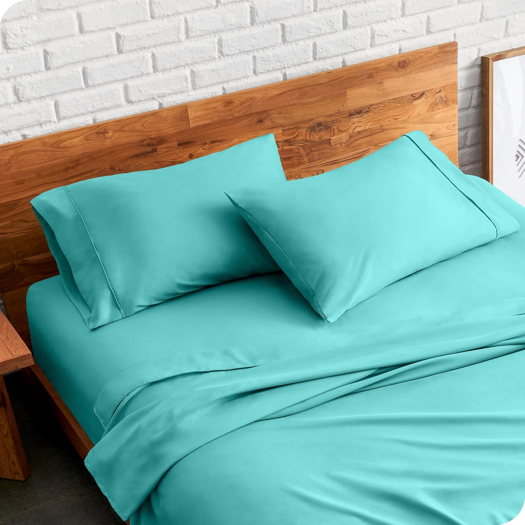 BareHome Bare Home Microfiber Pillow Cases - King Size Set of 2 - Cooling Pillowcases - Double Brushed - Turquoise Pillowcases 2 Pack - Eas…