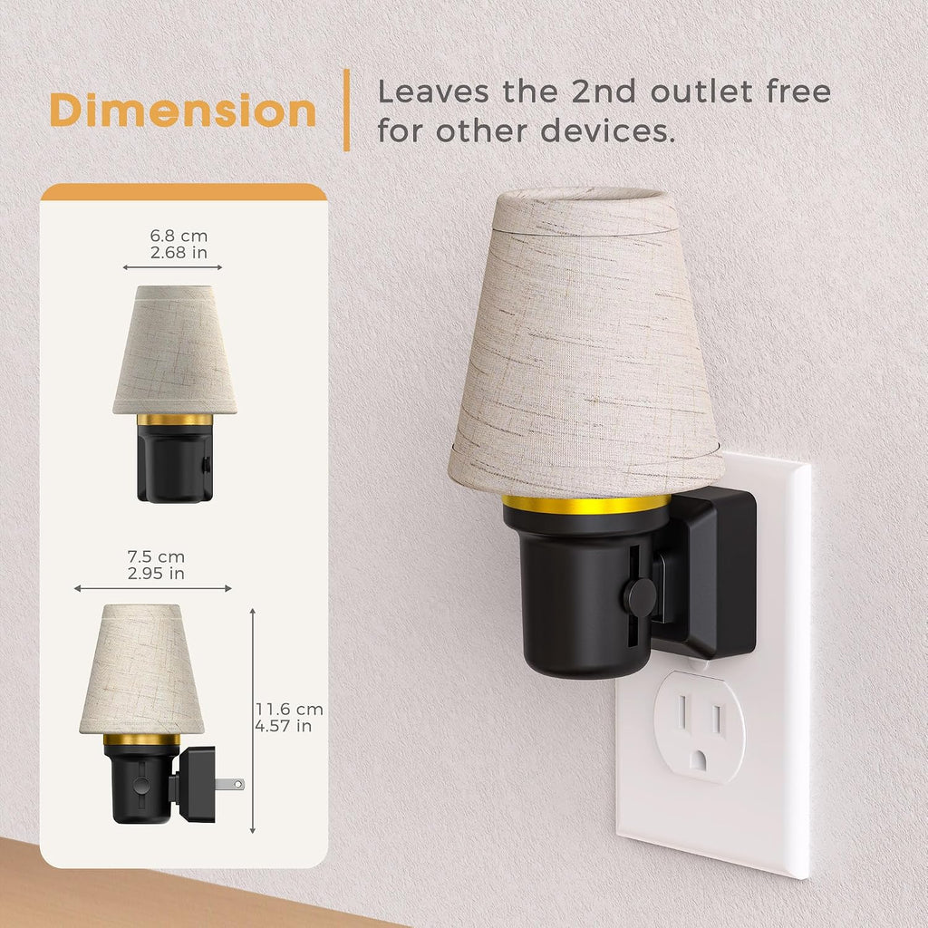 Briignite LED Night Lights Plug into Wall, Linen Fabric Round Platform Decorative Night Light, Dusk to Dawn Sensor,0-100LM Dimmable…