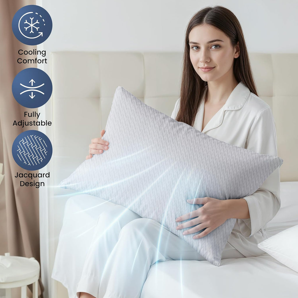 Utopia Bedding Shredded Memory Foam Pillows (King), Cooling Adjustable Bed Pillows for Sleeping with Washable Pillow Case, Back, Stomach…