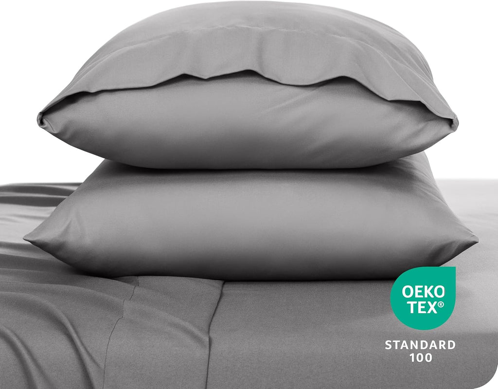 BareHome Bare Home Microfiber Pillow Cases - Standard Size Set of 2 - Cooling Pillowcases - Double Brushed - easy maintenance - Envelope…