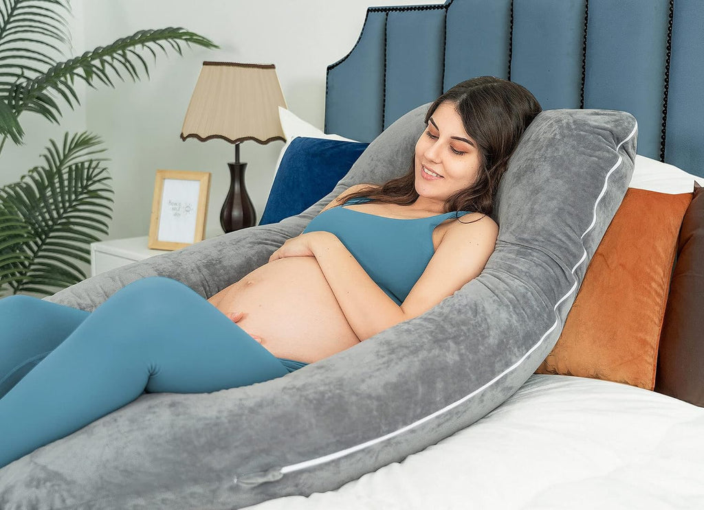 Queenrose QUEEN ROSE Pregnancy Pillows, U Shaped Full Body Pillow for Sleeping Support, 55 Inch Maternity Pillow for Pregnant Women with Re…