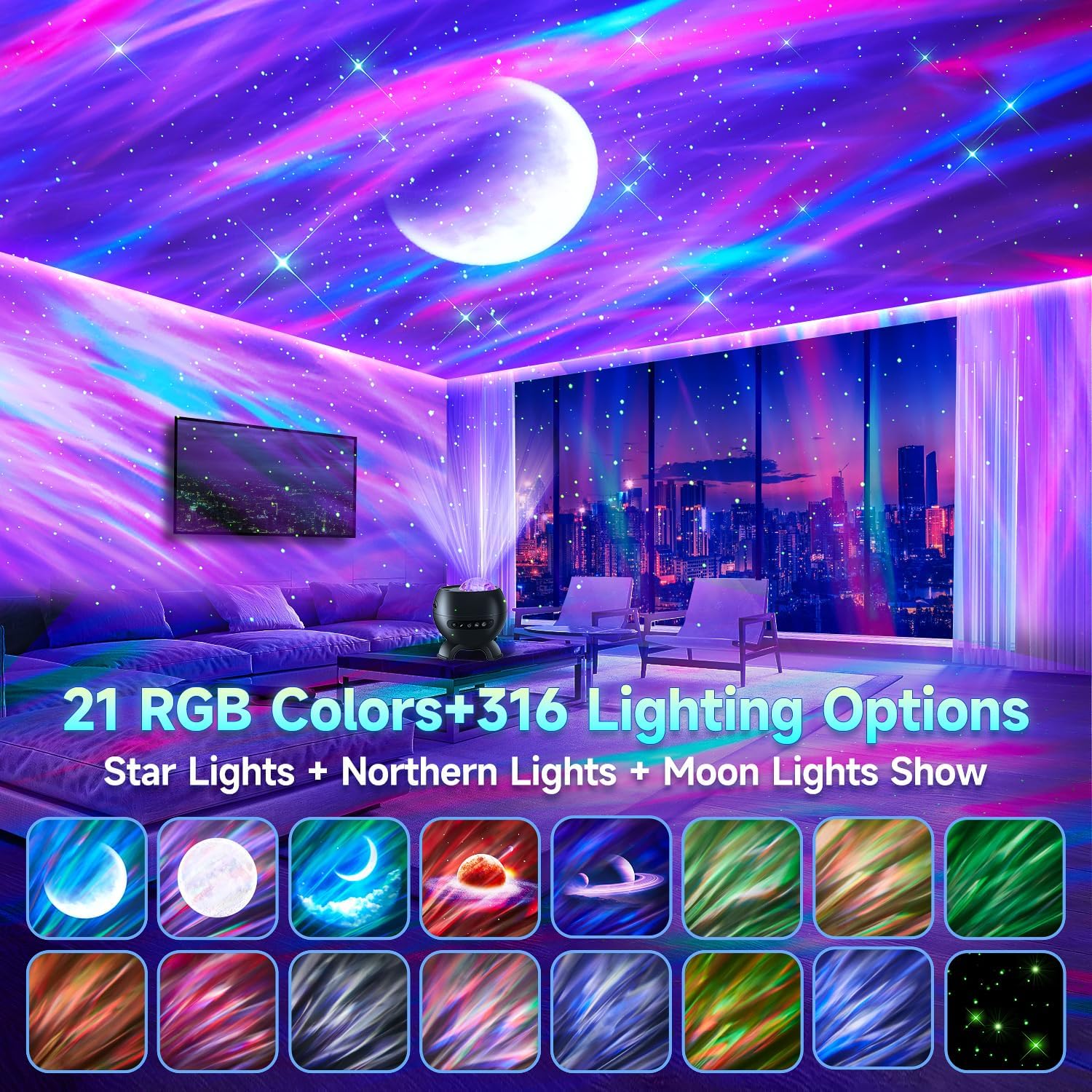 OneFire Northern Lights Projector 7-15 Year Old Boy Birthday Gifts for Him Galaxy Projector for Bedroom, 300+Colors Modes Aurora Light,15Wh…