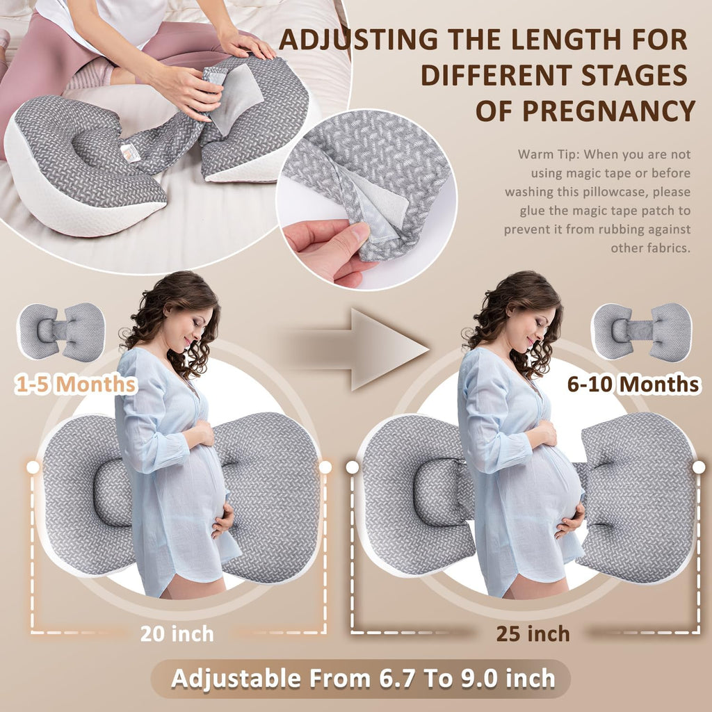Chilling Home Portable Pregnancy Pillow Memory Foam–Maternity Body Pillow for Sleeping- Multifunctional Pregnancy Wedge Pillow for Back…