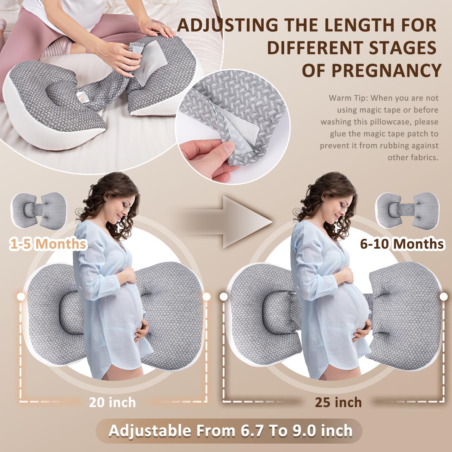Chilling Home Portable Pregnancy Pillow Memory Foam–Maternity Body Pillow for Sleeping- Multifunctional Pregnancy Wedge Pillow for Back…
