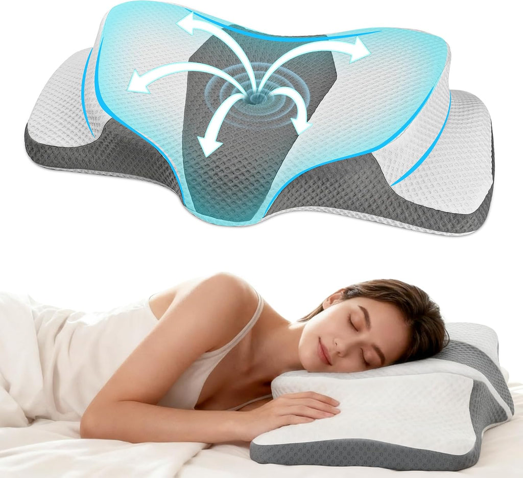 LEKEWNPersonalCare AlignCore Cervical Neck Pillow - Ergonomic Firm Memory Foam Bed Pillows for Sleeping, Neck Pillows for, Back and Side S…