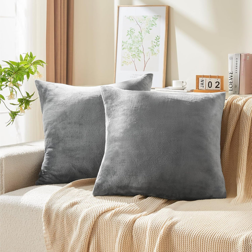 Bedelite Velvet Pillow Covers 26x26 with Zipper, 2 Pack Super Soft Square Pillow Covers for Bedroom, Sofa, Couch, Luxury Cozy Fleece Pillowc…