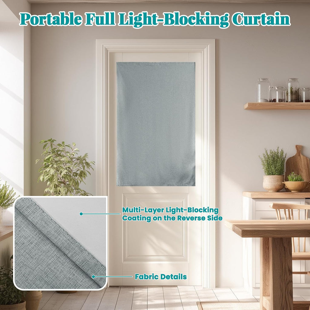 100% Blackout French Door Curtains, Room Darkening Shades Small Window Curtain Drapes Thermal Insulated Tricia Door Blinds for Classroom…