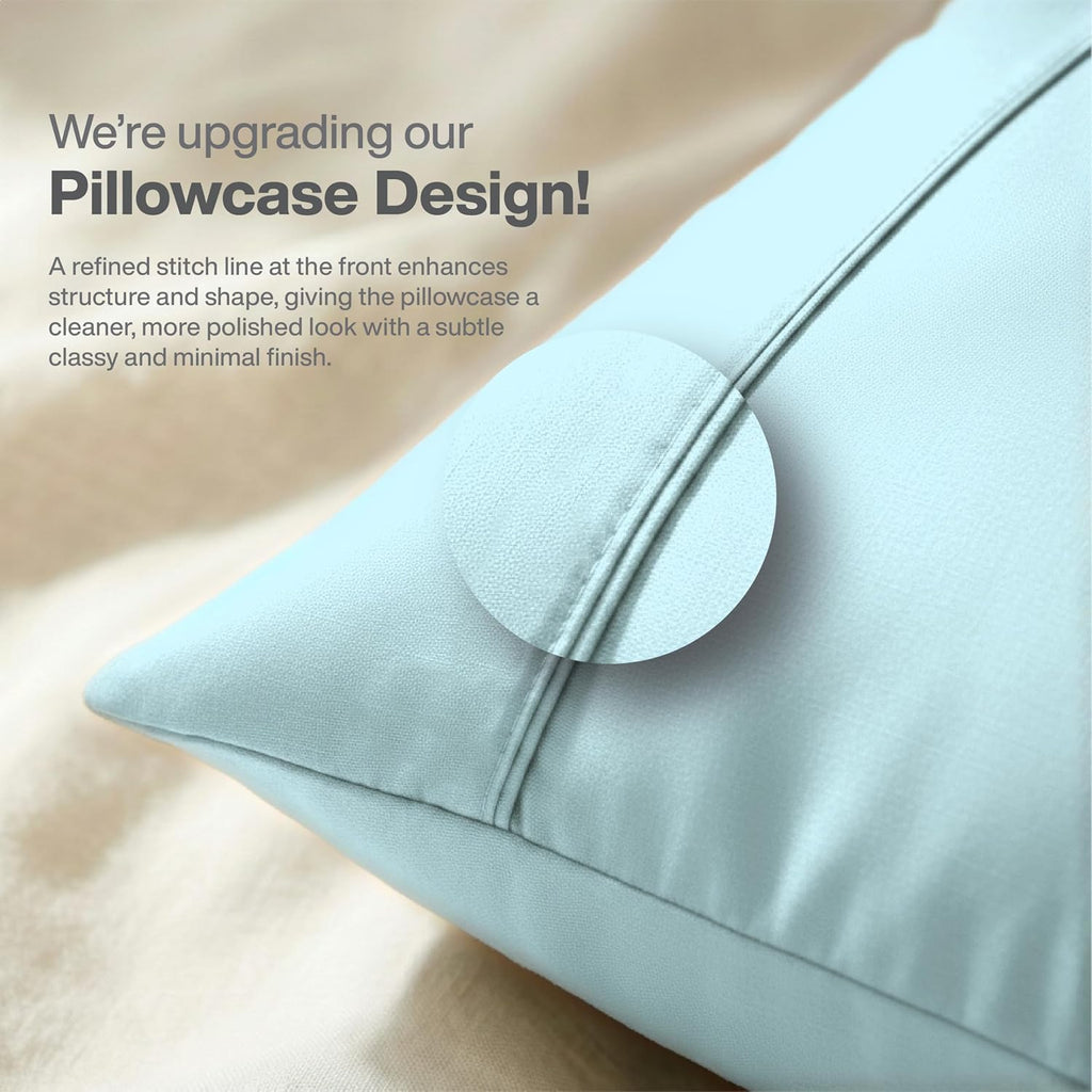 Queensbay Standard Pillow Cases Set of 2, Microfiber Cooling Pillowcases, Soft Breathable Envelope Closure Pillow Covers, Wrinkle Free Easy…