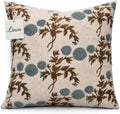 LineandLoop Linen Blue Throw Pillow Covers 18x18 inch Floral Pillows Spring Decorative Pillow Covers for Living Room Bedroom 2 inches cotto…