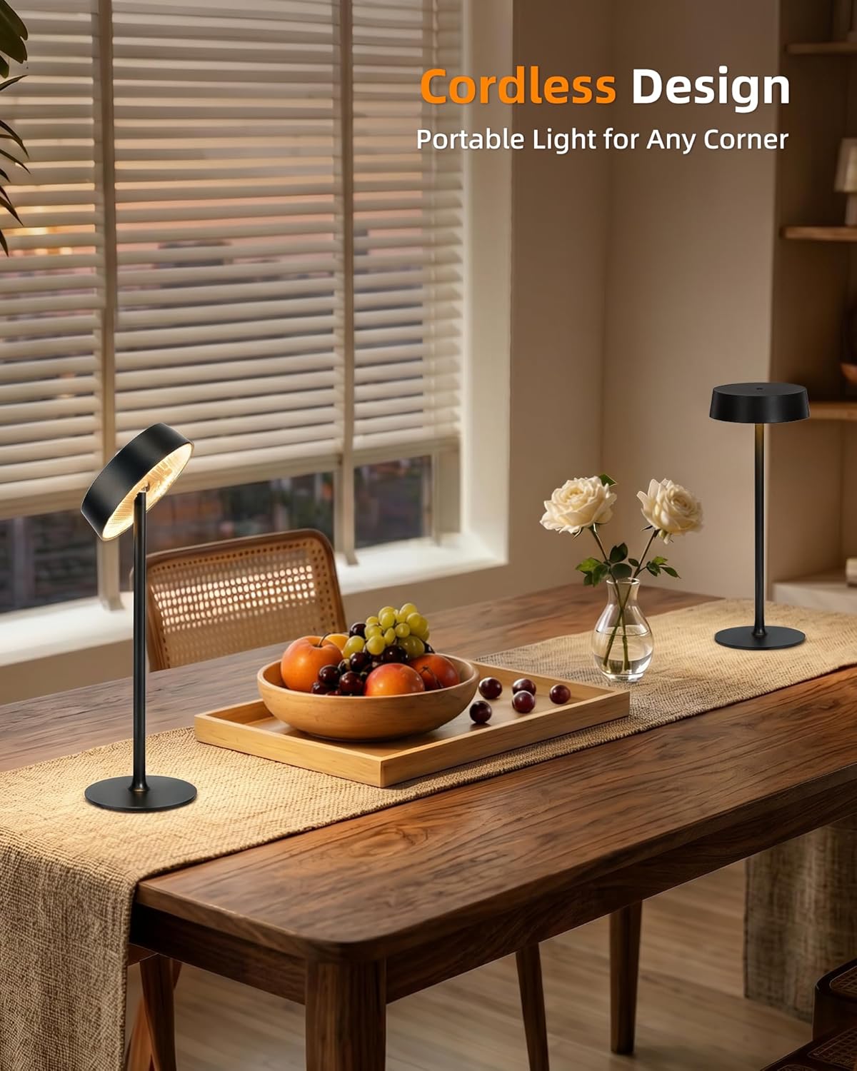 Cordless Lamp, Rechargeable Table Lamp, Battery Operated, RGB Dimmable Touch Control, 3 Color Temperatures, LED Memory Function, Portable…