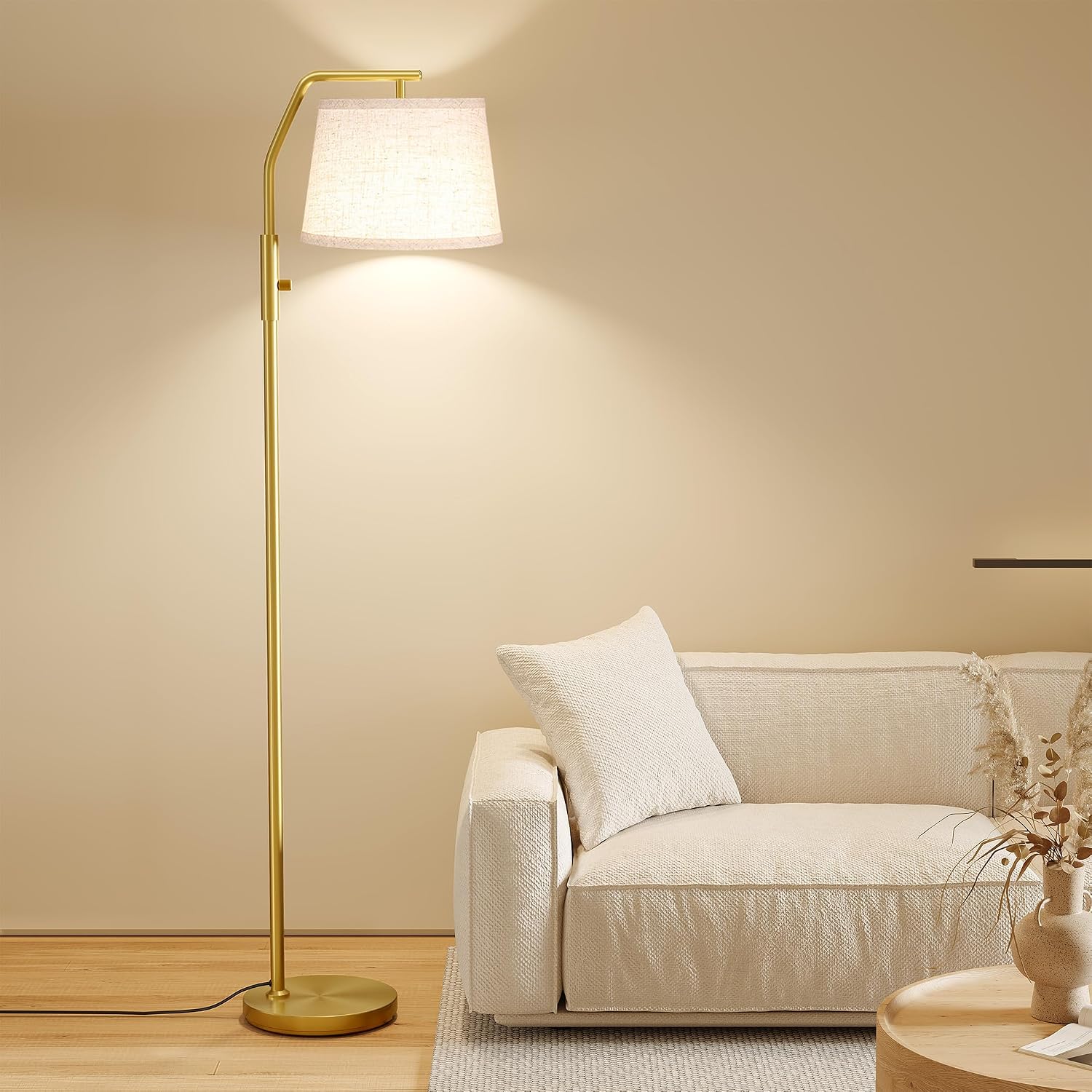 SUNMORY Floor Lamps for Living Room, 9W Bulb Included, Lamp for Bedroom with Adjust Head, Standing Lamp with Rotary Switch, 0-100%…