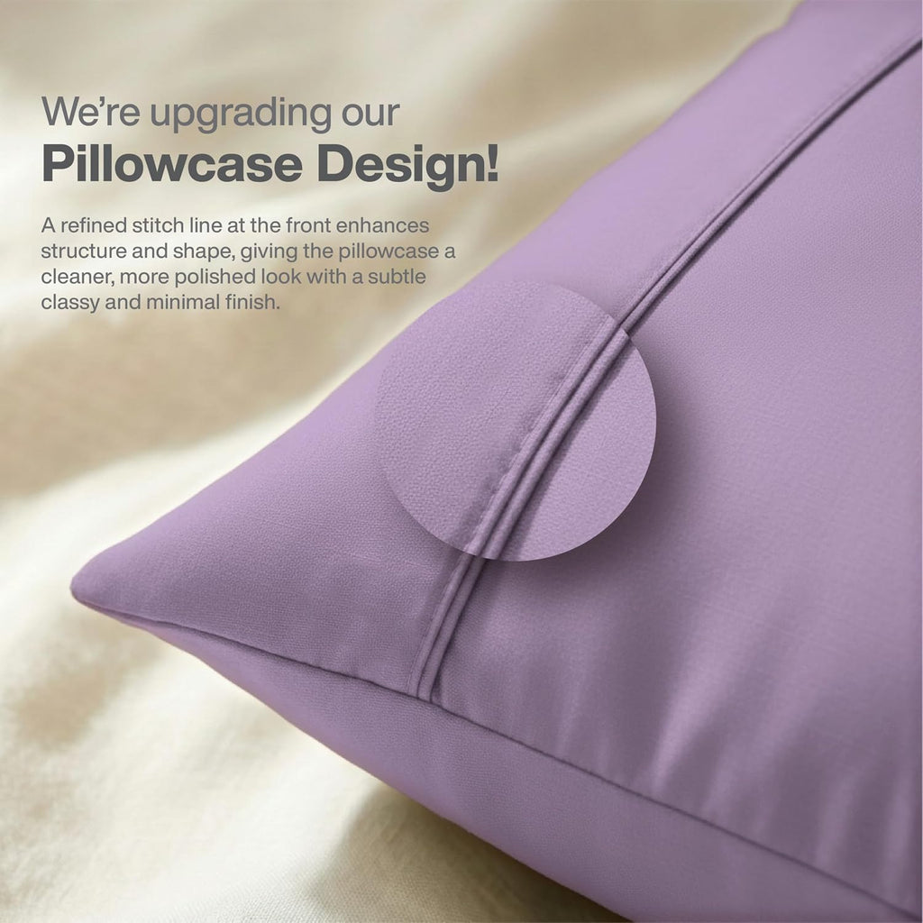 Queensbay Standard Pillow Cases Set of 2, Microfiber Cooling Pillowcases, Soft Breathable Envelope Closure Pillow Covers, Wrinkle Free Easy…