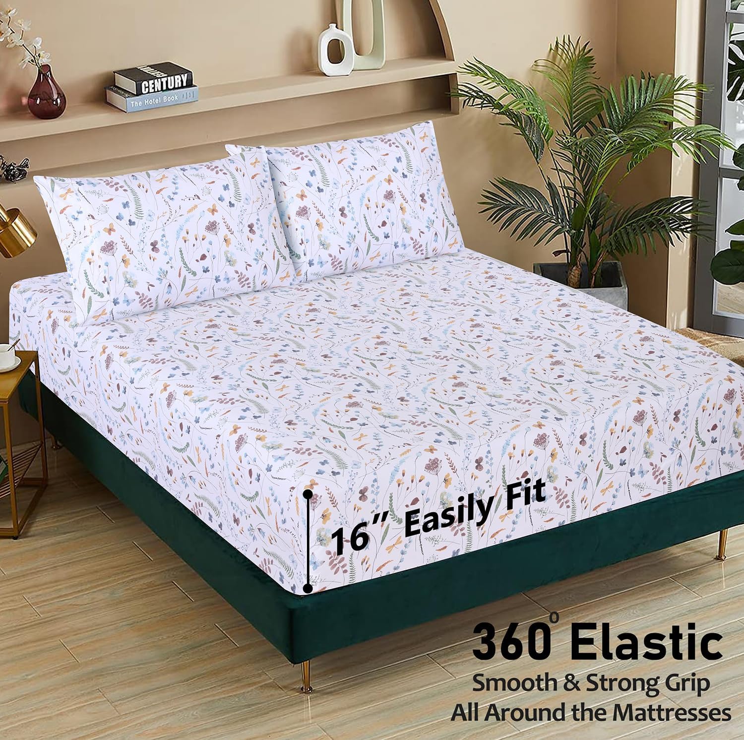Ruvanti 100% Cotton Percale Sheets Full Size – Crisp Cooling Bed Sheets for Hot Sleepers, Deep Pocket 16”, Soft Breathable & Durable Hotel-…