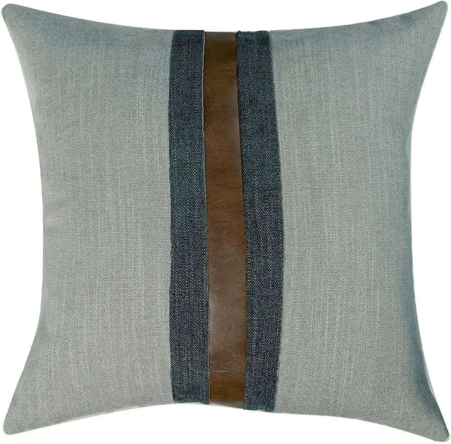 Farmhouse Decorative Outdoor Throw Pillow Covers for Couch Sofa Bed Brown Faux Leather Accent Pillow Cover Modern Decor Pillow Case 18 x…