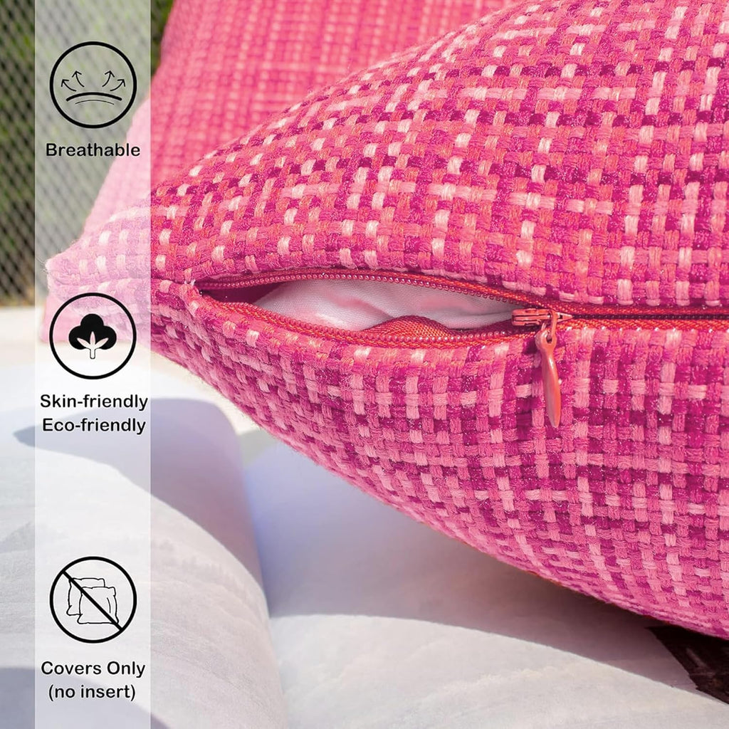 Kevin Textile Pack of 2 Decorative Outdoor Waterproof Throw Pillow Covers Lumbar Pillowcases Modern Cushion Cases for Patio Couch Bench…