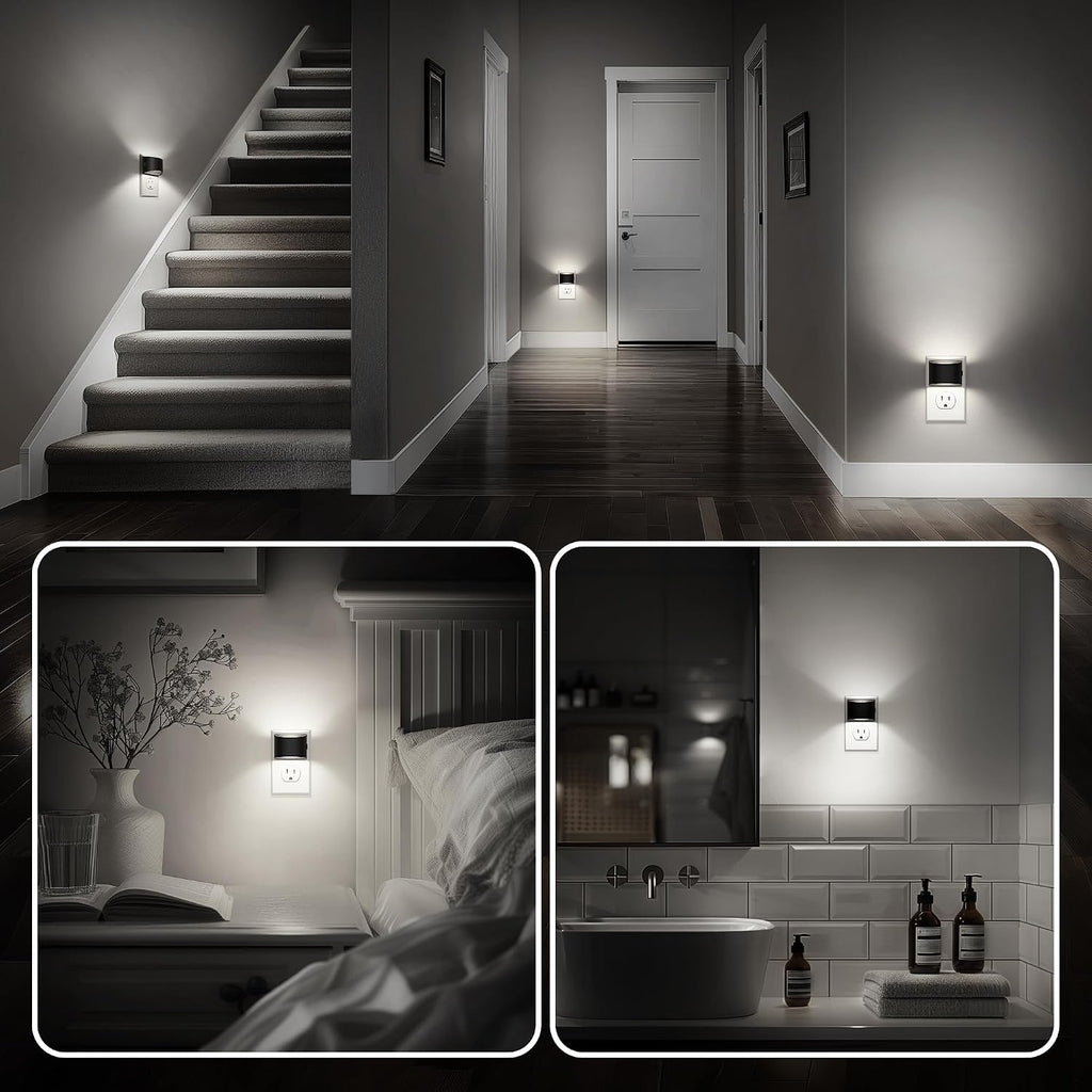 DORESshop LED Night Light[4 Pack], Night Lights Plug into Wall, 3 Level Brightness Adjustable Plug in Night Light, Dusk to Dawn Sensor…