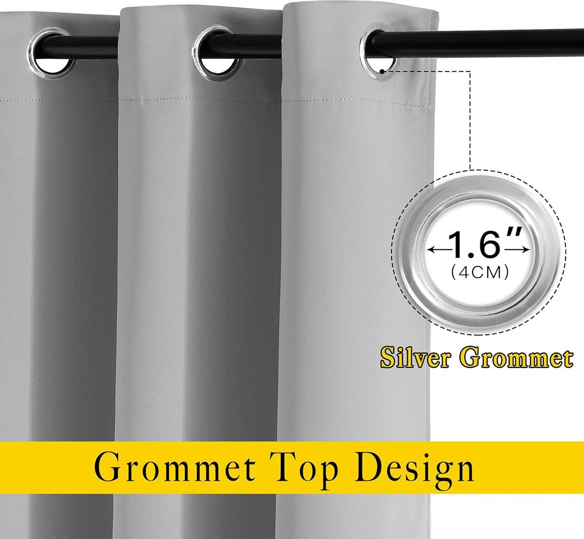 Nicetown Bedroom Blackout Curtains Panels - Triple Weave Energy Saving Thermal Insulated Solid Grommet Blackout Draperies for Patio (1 Pair…
