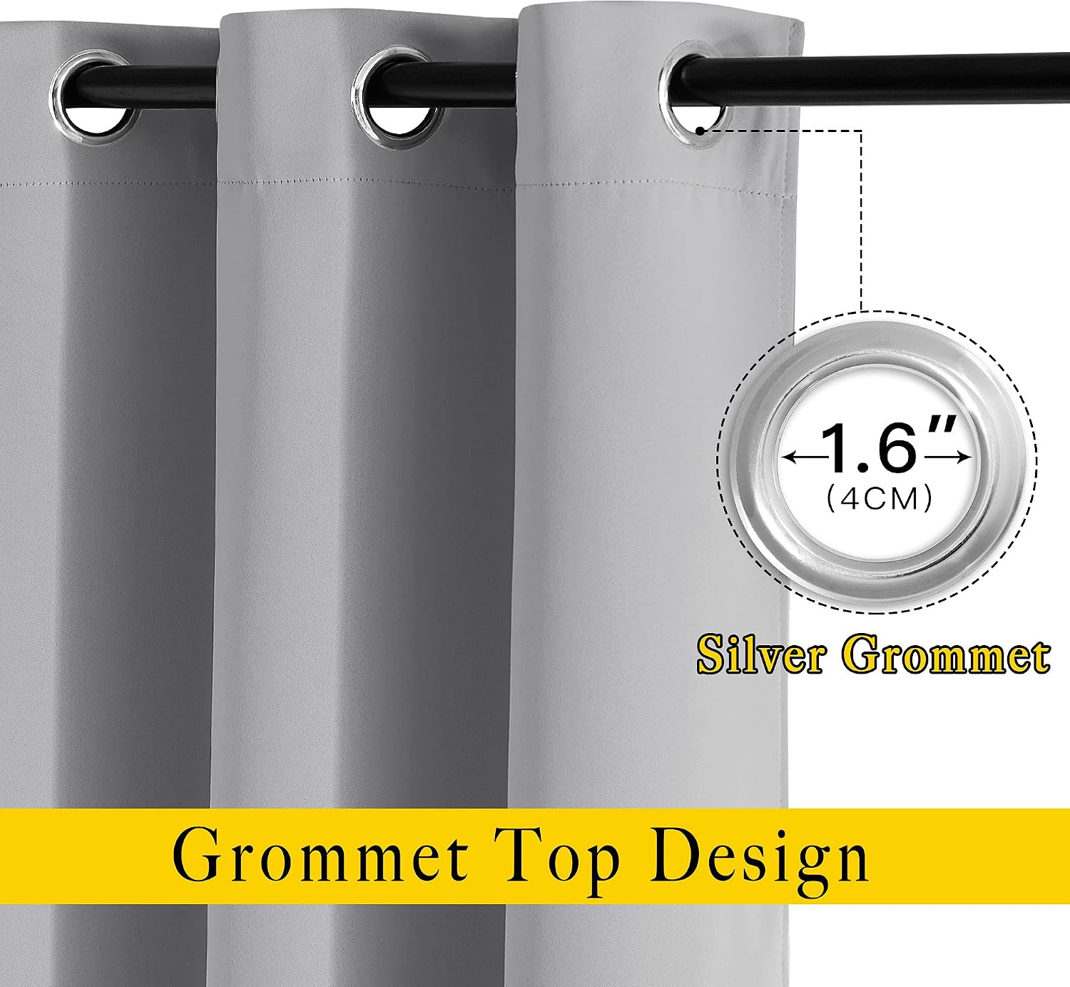 Nicetown Bedroom Blackout Curtains Panels - Triple Weave Energy Saving Thermal Insulated Solid Grommet Blackout Draperies for Living Room (…