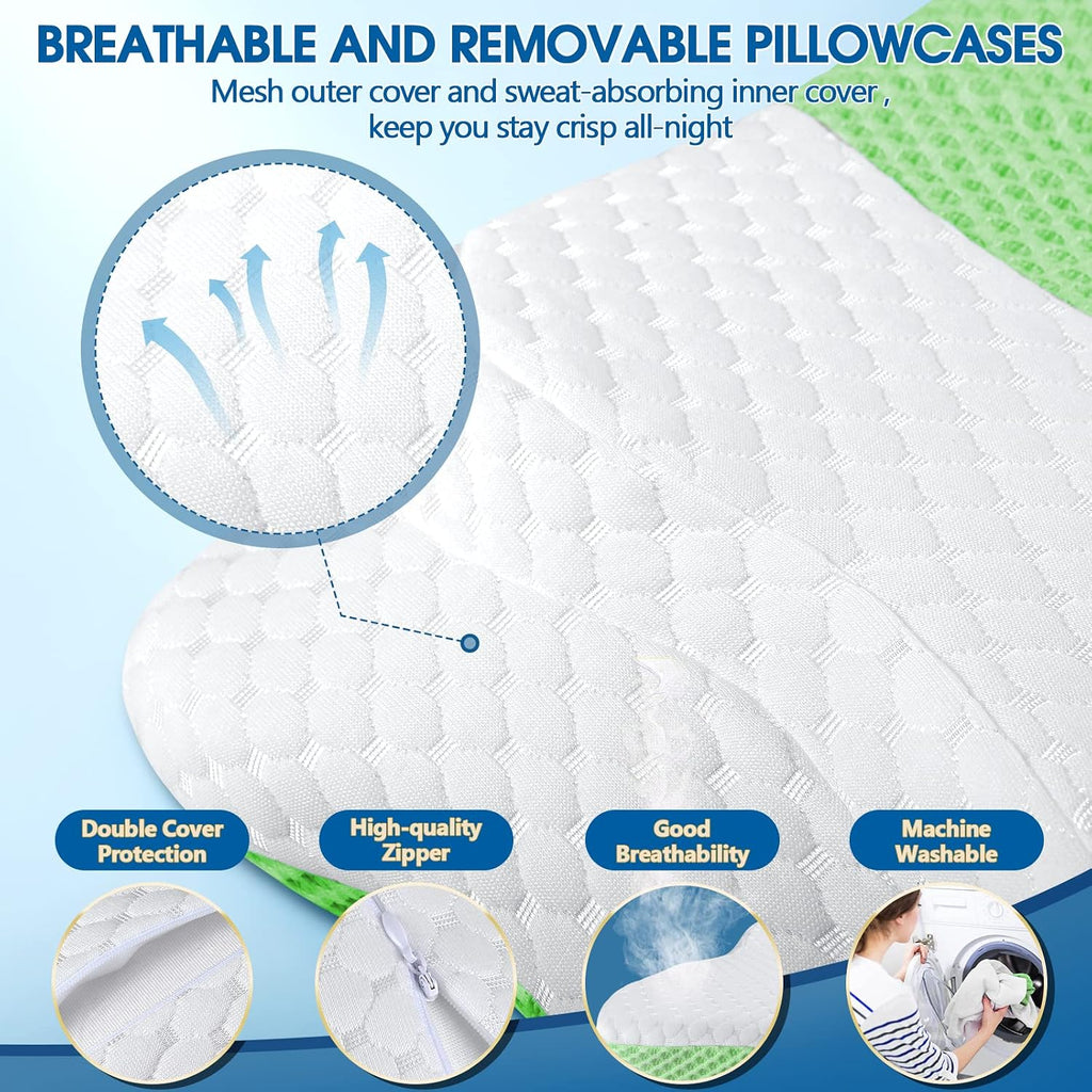 CHxxy Memory Foam Pillows, Cervical Pillow for Neck and Shoulder, Ergonomic Contour Bed Pillow, Soft for Side Sleep Stomach Sleeping and B…