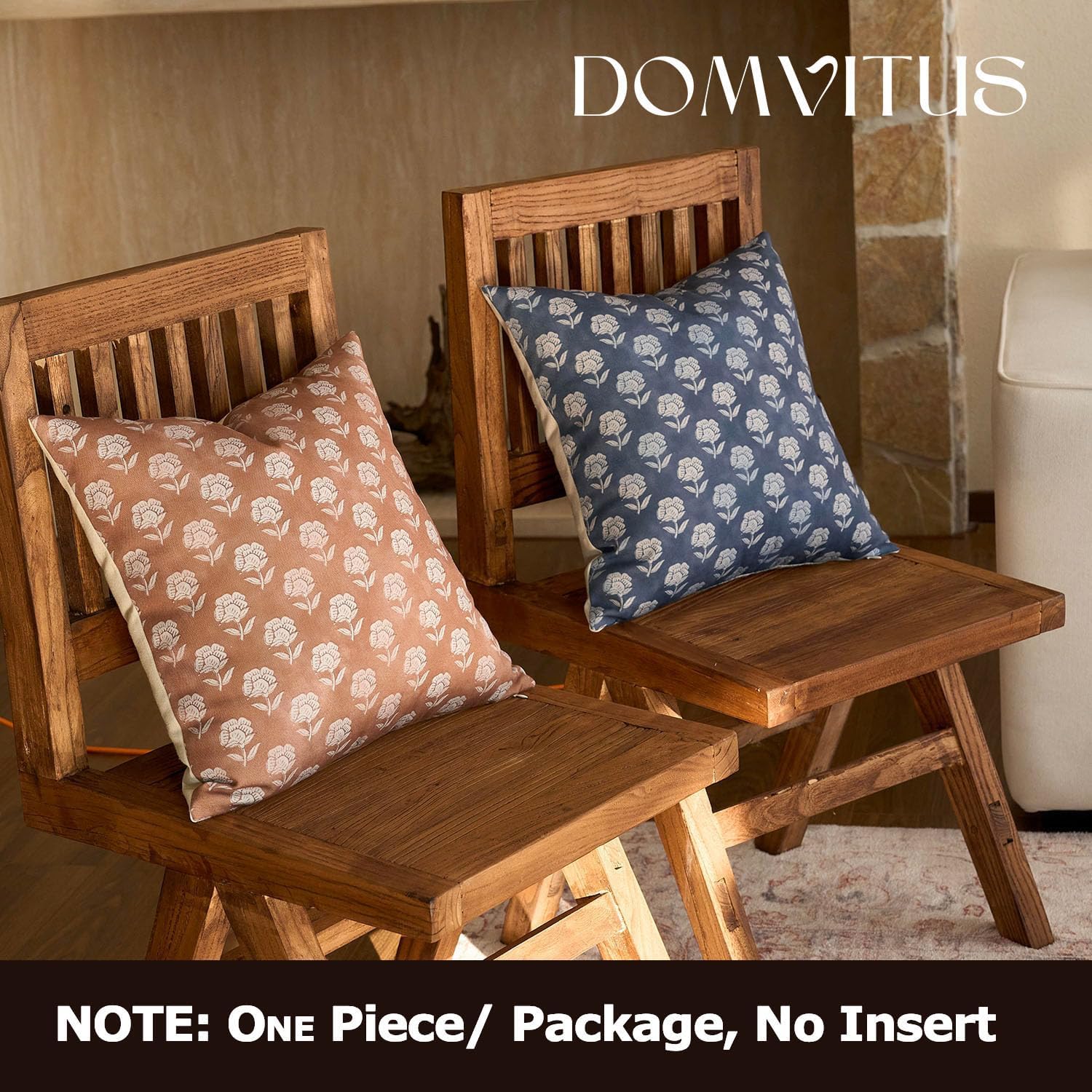 Domvitus Floral Pillow Covers 20x20 Throw Pillow Covers Decorative Farmhouse Block Floral Print Vintage Pillow Cover for Living Room Couch…