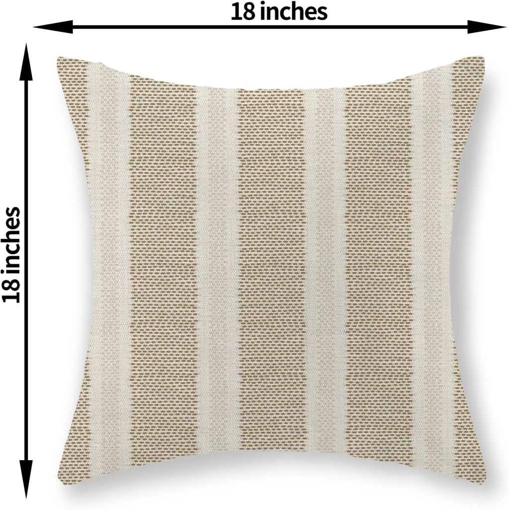 Tan Khaki Polka Dot Pillow Covers 18 x 18 Set of 2 Boho Striped Decorative Throw Pillows Modern Abstract Geometry Decor Outdoor Pillow…