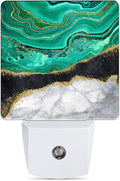 White Marble Night Light, Black Granite Green Agate Night Lights Plug into Wall Decor for Bedroom, Bathroom, Hallway, Kitchen, Dusk to…