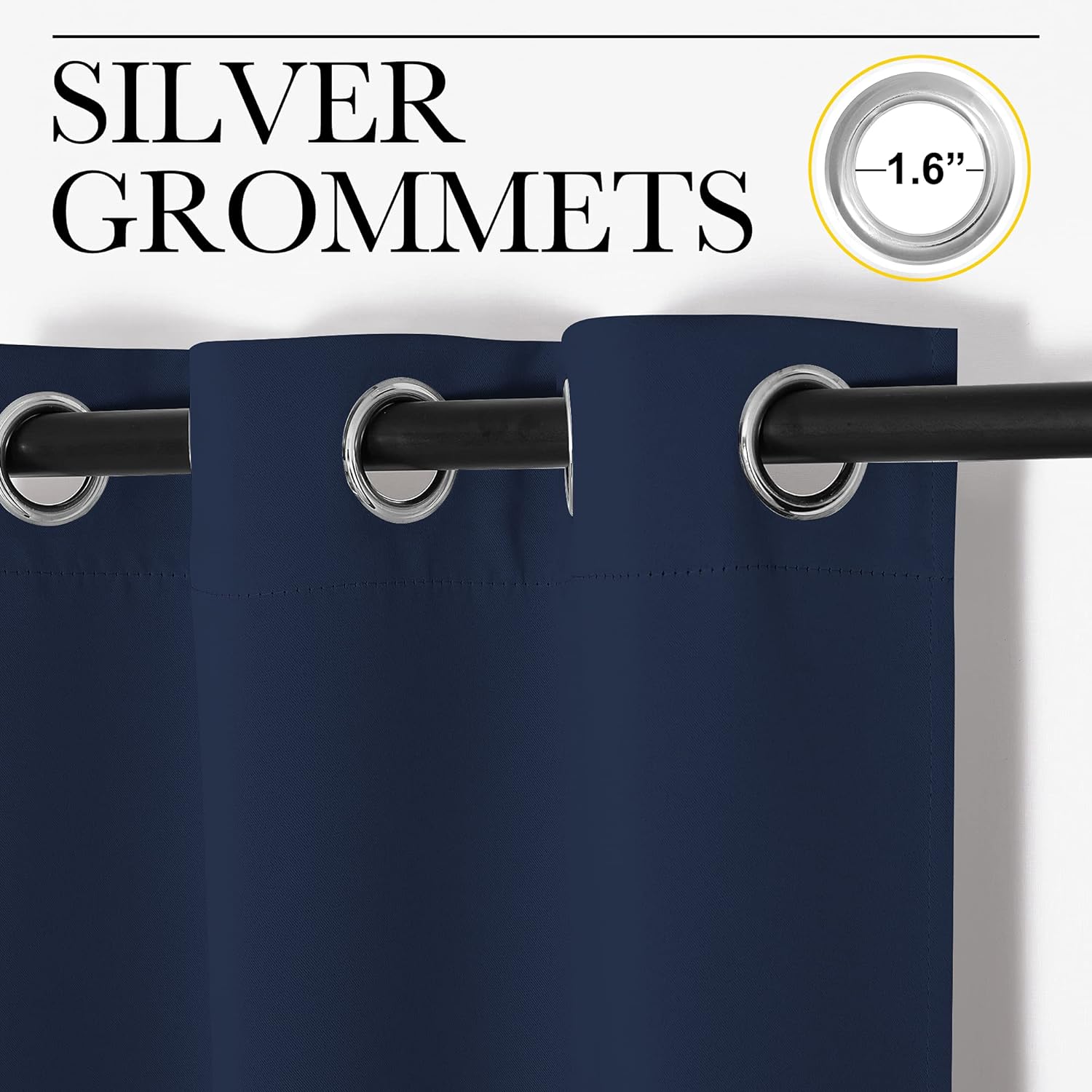 NICETOWN Blackout Draperies Curtains, Navy, 1 Pair, 29 x 40 Inch, All Season Thermal Insulated Solid Grommet Top Blackout Curtains/Drapes…