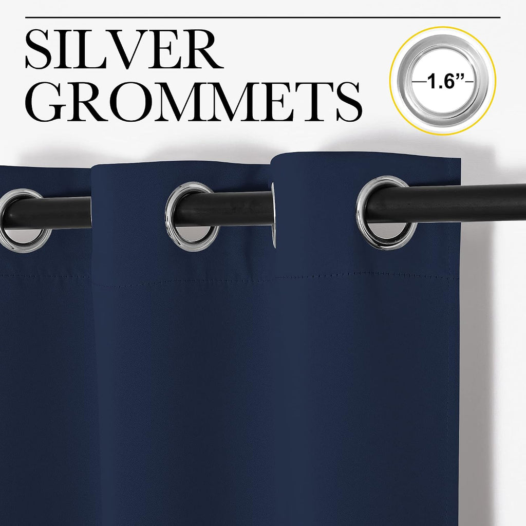 NICETOWN Blackout Curtain Panel, Navy Blue, 55 inches Wide by 96 inches Long, 1 PC, Light Blocking Room Darkening Drape/Drapery for…