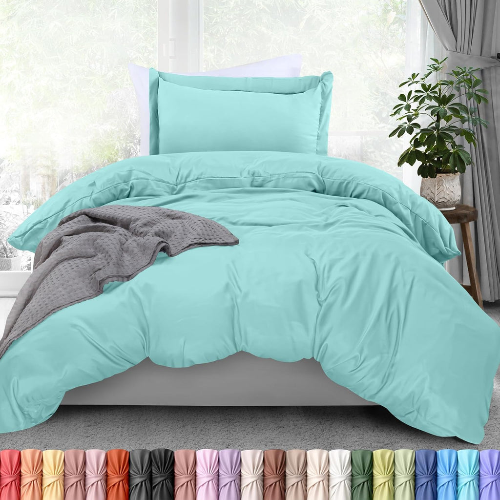 Utopia Bedding Duvet Cover Twin Size - 2 Piece with Zipper Closure - 1 Comforter Cover 68X90 Inches & 1 Pillow Sham 20X26 Inches (Spa…