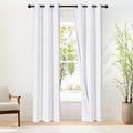 Nicetown White Blackout Curtains W52 x L84 2 Panels, Grommet Full Blackout Window Treatments Heat Blocking for Bedroom/Living Room White