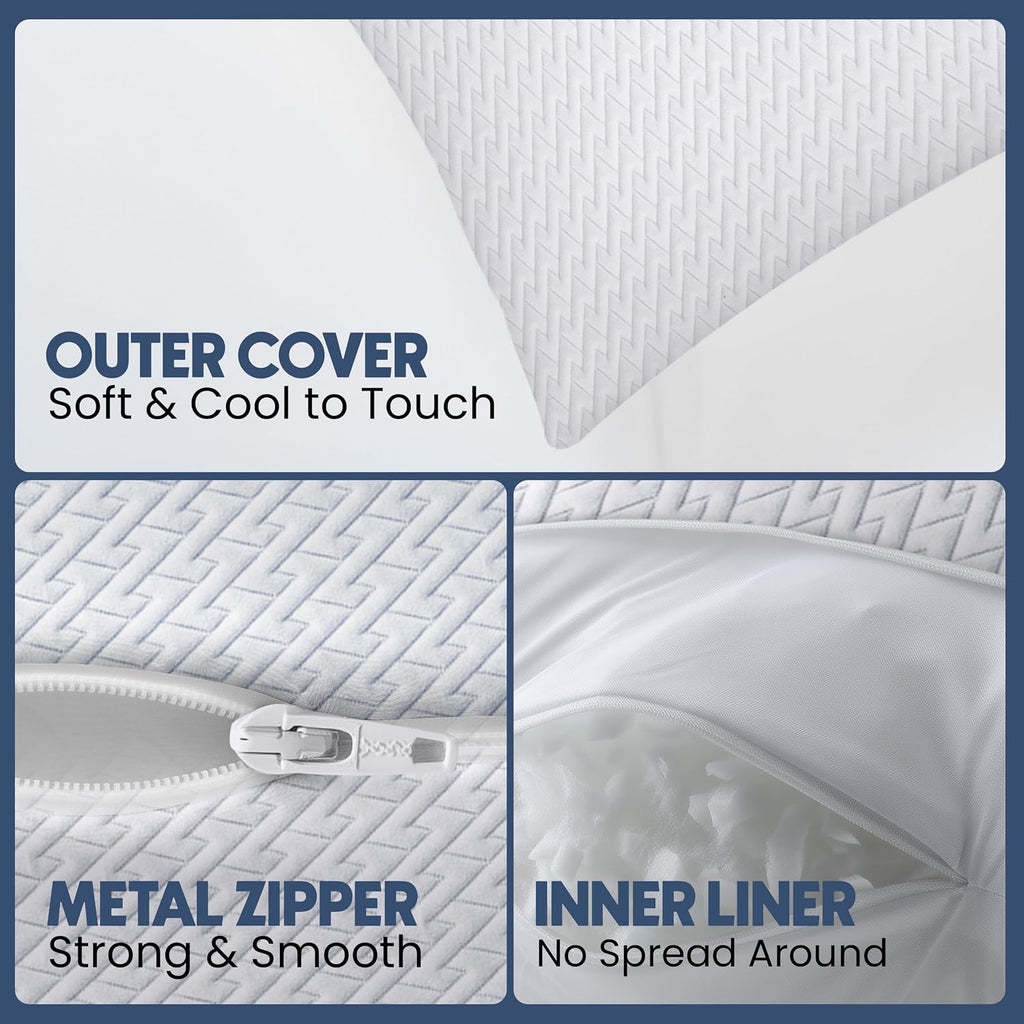Utopia Bedding Shredded Memory Foam Pillows (King), Cooling Adjustable Bed Pillows for Sleeping with Washable Pillow Case, Back, Stomach…