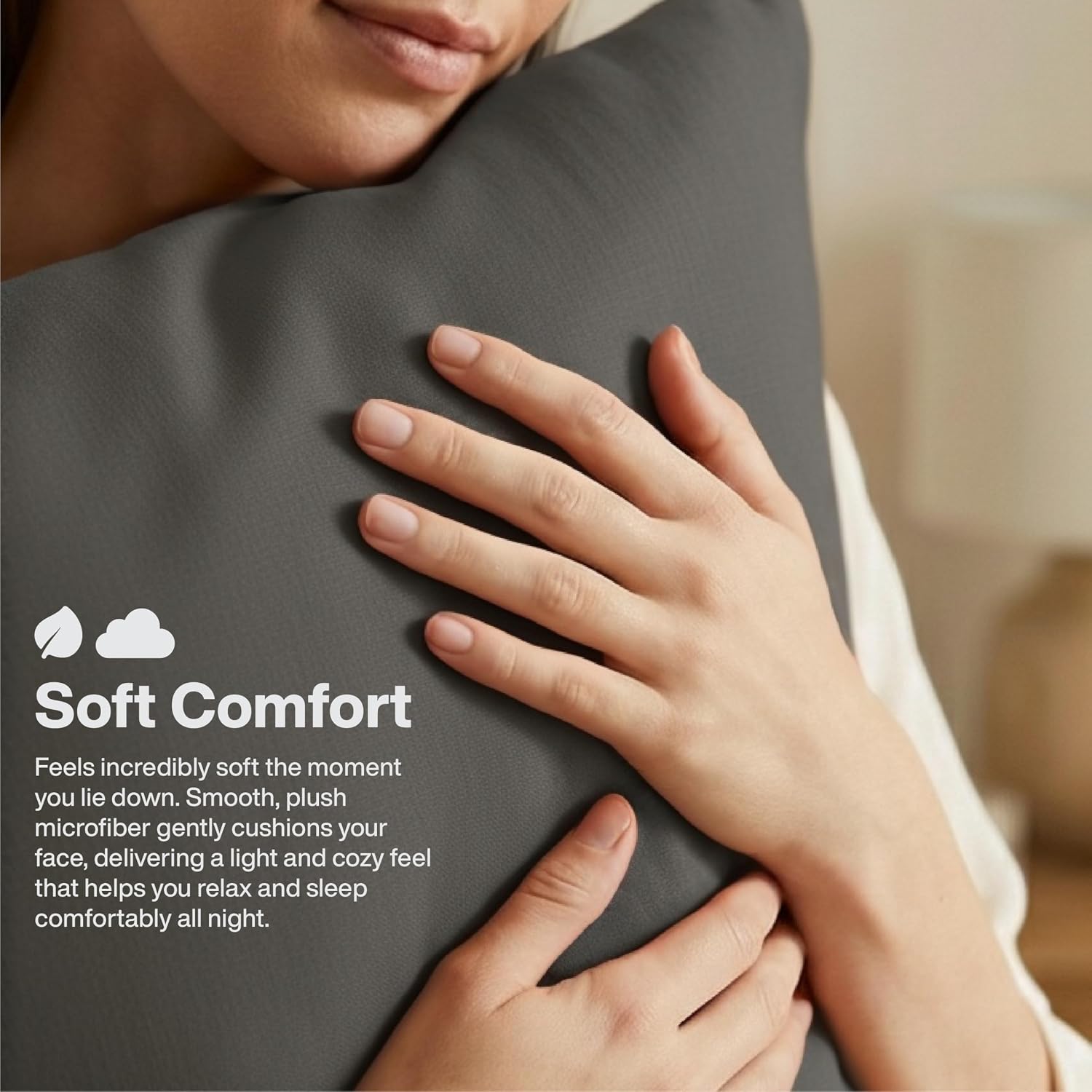 Queensbay Standard Pillow Cases Set of 2, Microfiber Cooling Pillowcases, Soft Breathable Envelope Closure Pillow Covers, Wrinkle Free Easy…
