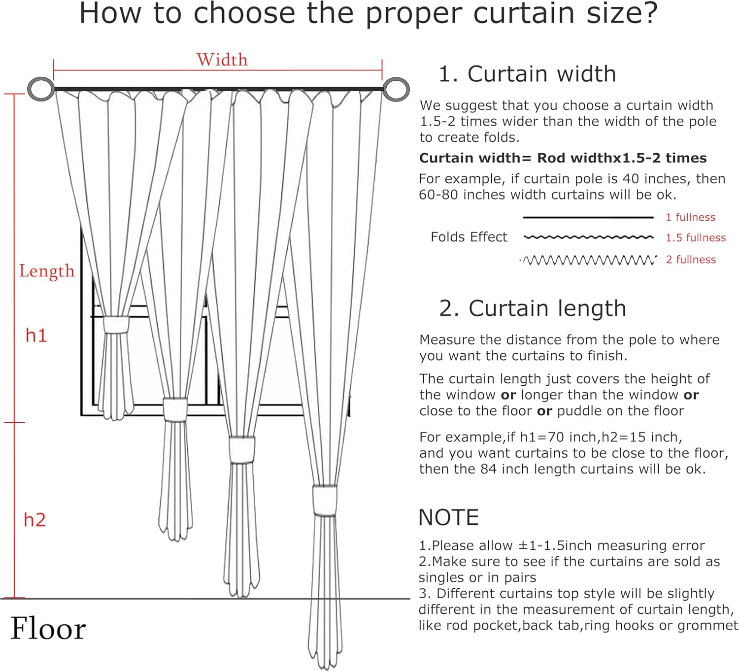 VisionHome Vision Home White Pinch Pleated Full Blackout Curtains 60 inch Wide Thermal Insulated Window Panels 95 inch for Living Room Bedr…
