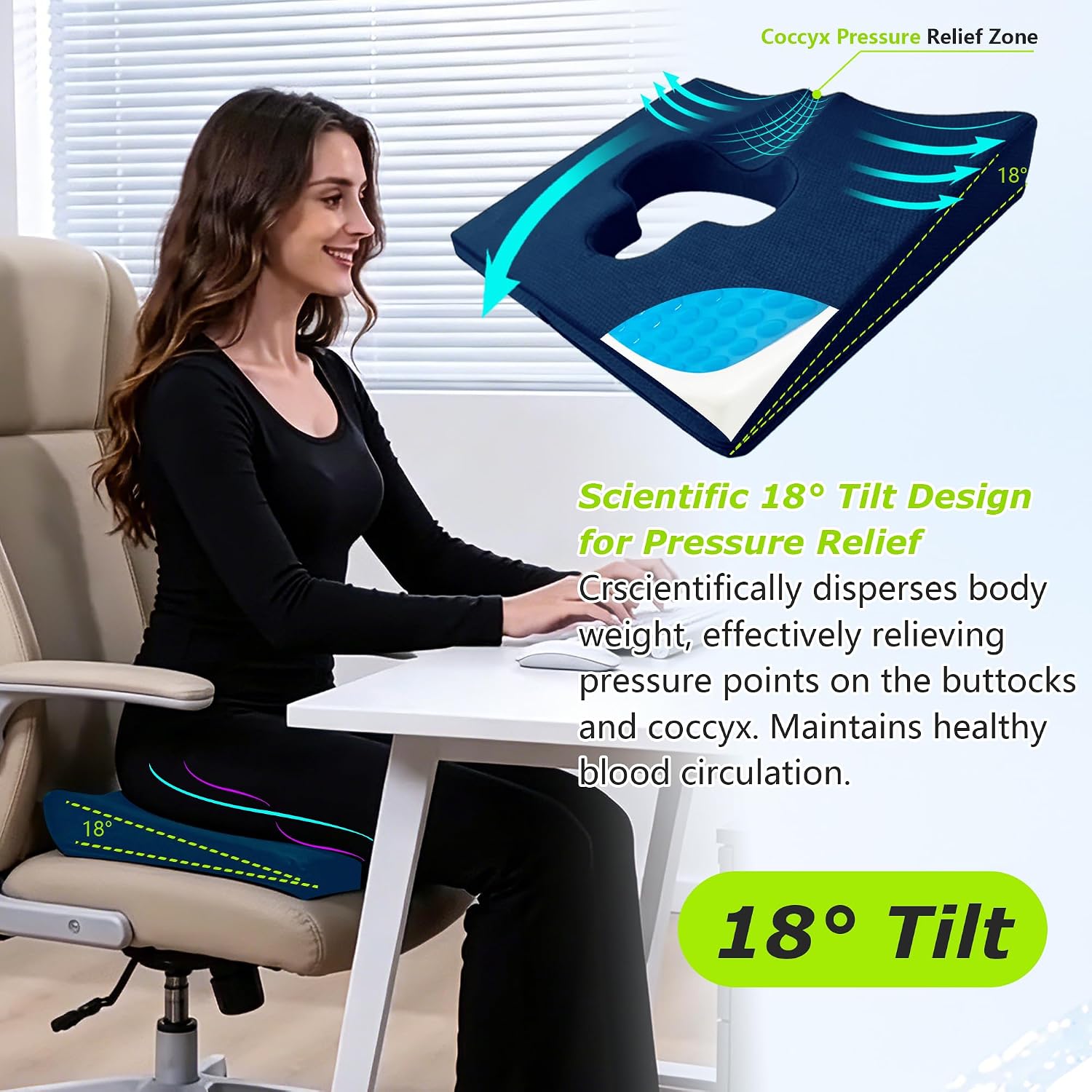 FoKon Gel Wheelchair Seat Cushion, Bed Sore Cushions for Butt, Gel Cushion for Pressure Relief, Donut Pillow for Tailbone, Sciatica, Coccyx, hem…