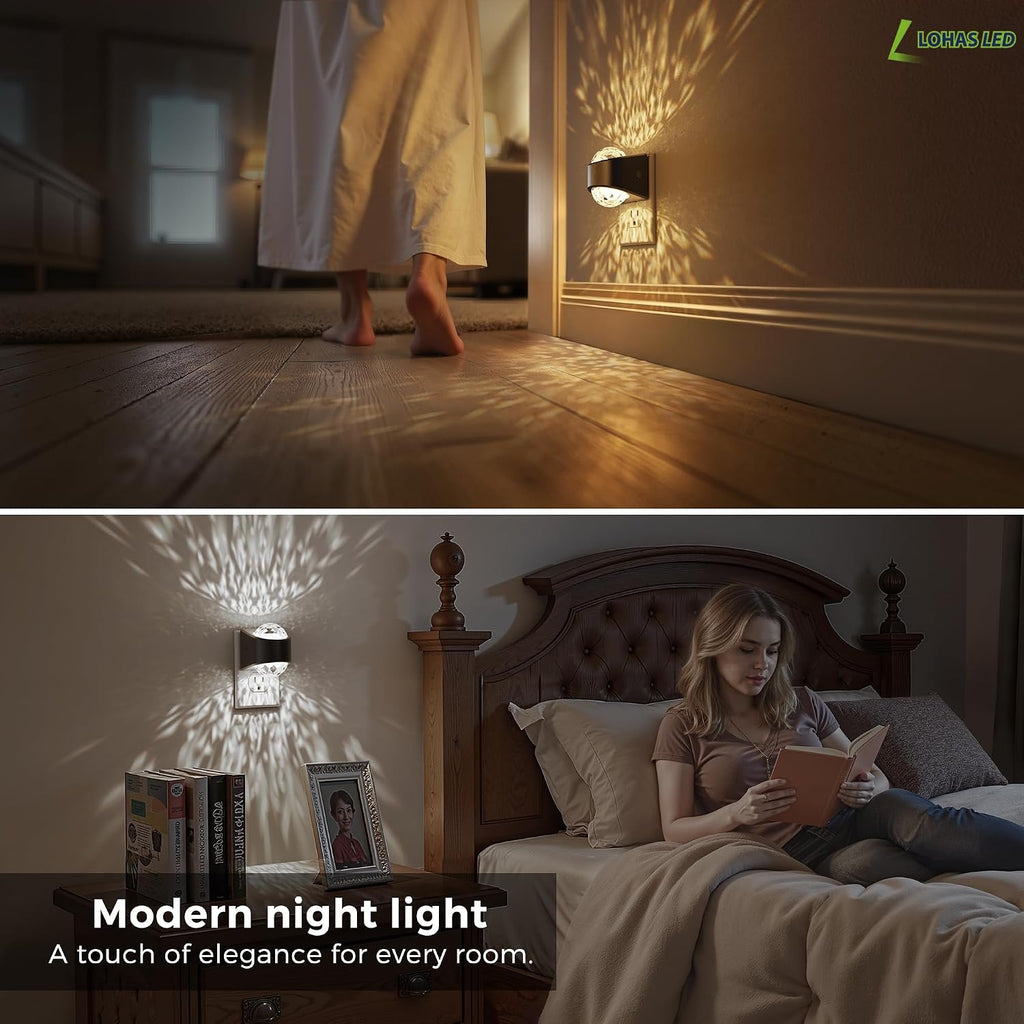L LOHAS LED Night Lights Plug into Wall, Projector Night Light with Dusk to Dawn Sensor,1600K/3000K/5000K Adjustable, Nightlight for Kids…