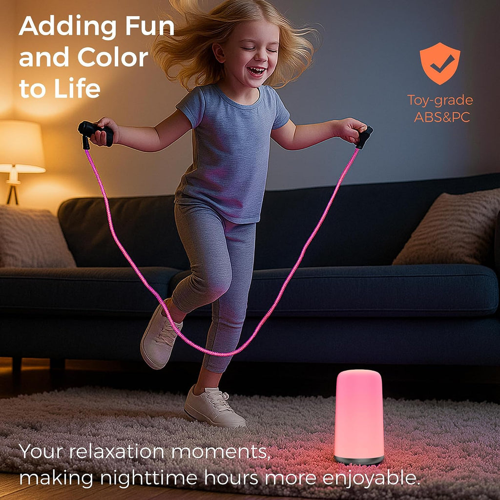 Zuzukid Night Light for Kids, Portable Baby Night Light, 5 Color Temperatures & Stepless Dimming, 8 RGB Colors, Rechargeable Nursery Night…