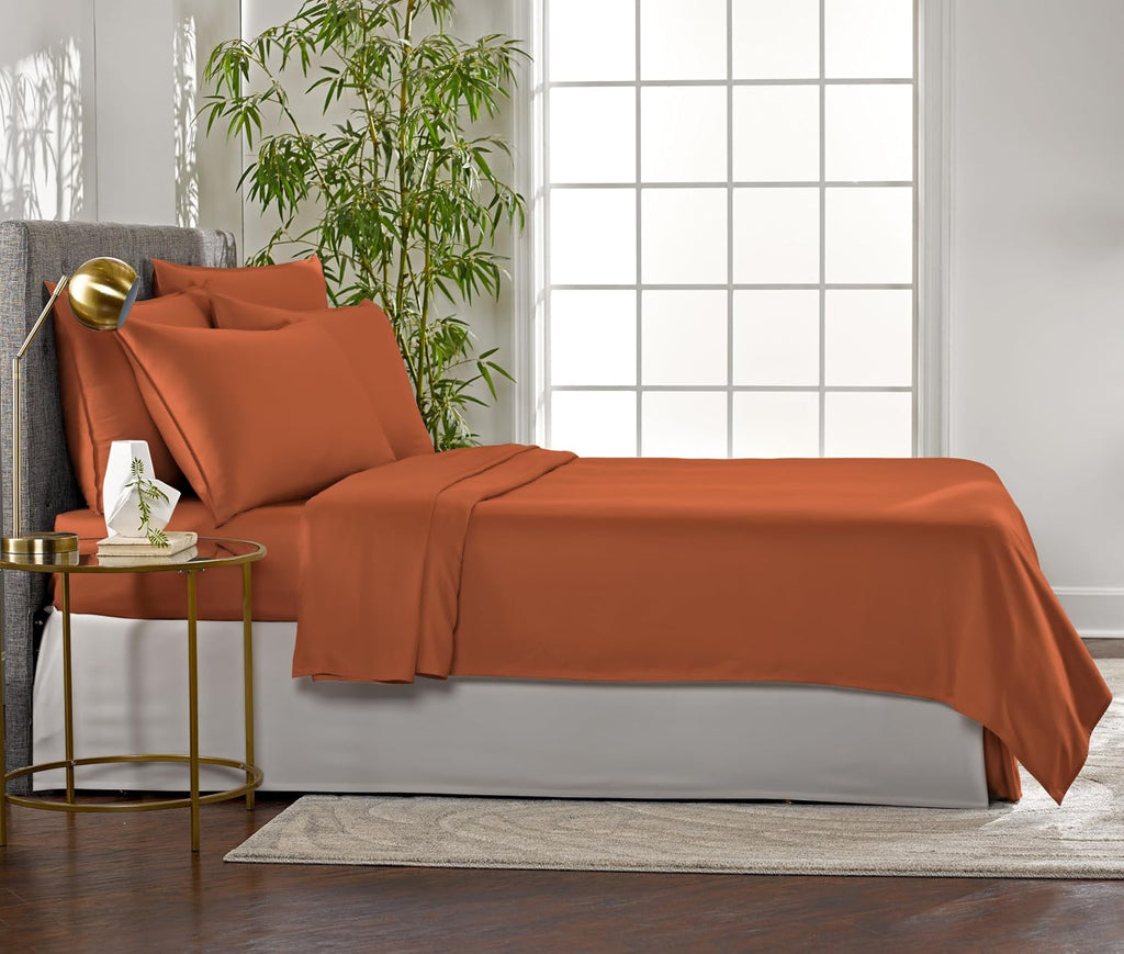 PureBamboo Pure Bamboo Queen Sheets, Genuine 100% Organic Viscose Derived from Bamboo Bed Sheet Set, Luxuriously Soft & Cooling, Double Sti…