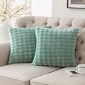 Sochow Decorative Throw Pillow Covers 18x18 Inches Set of 2, Soft Bubble Fleece Pillowcase Square Cushion Covers for Sofa Couch Bed, Sage G…