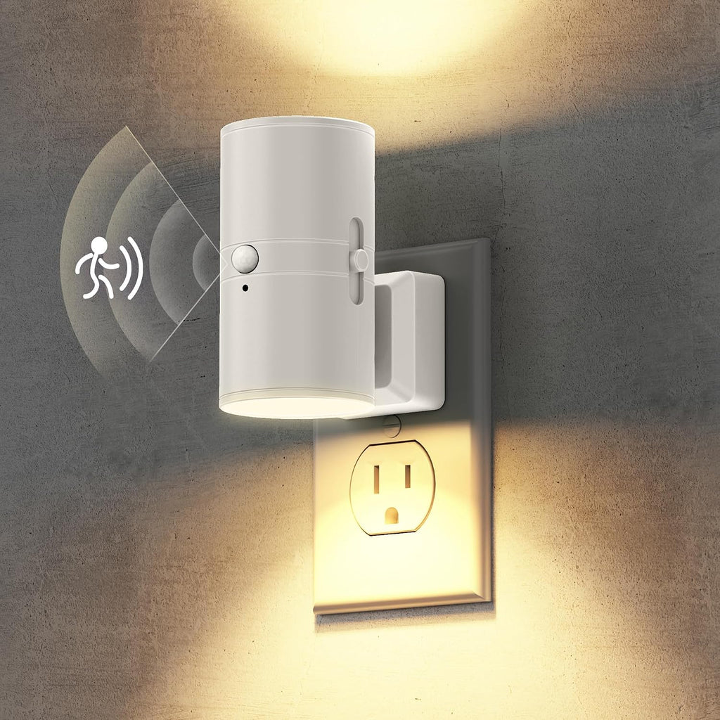 WelcometoBriigniteenjoyyourtimehere Briignite Motion Sensor Night Light, Motion Activated Plug in Night Lights, 0-100LM Dimmable Soft White…