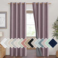 NICETOWN Chaise Mauve Vintage Linen 100% Blackout Curtains for Living Room, Thermal Insulated Curtains 90" Long, Noise Reducing Window…