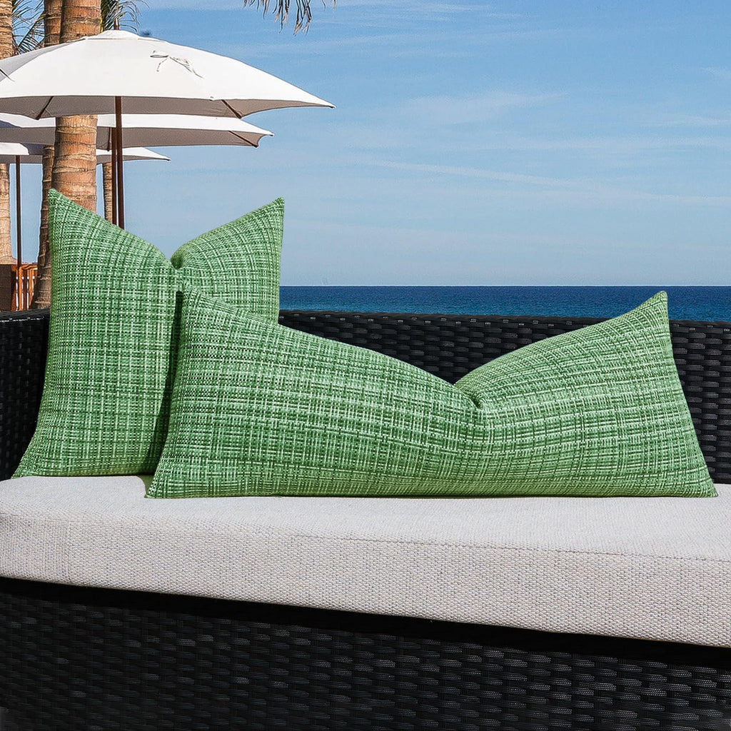 Kevin Textile Outdoor Waterproof Throw Pillow Covers 14x36 Inch Pack of 1 Woven Faux Linen Decorative Water Resistant Long Body Lumbar…
