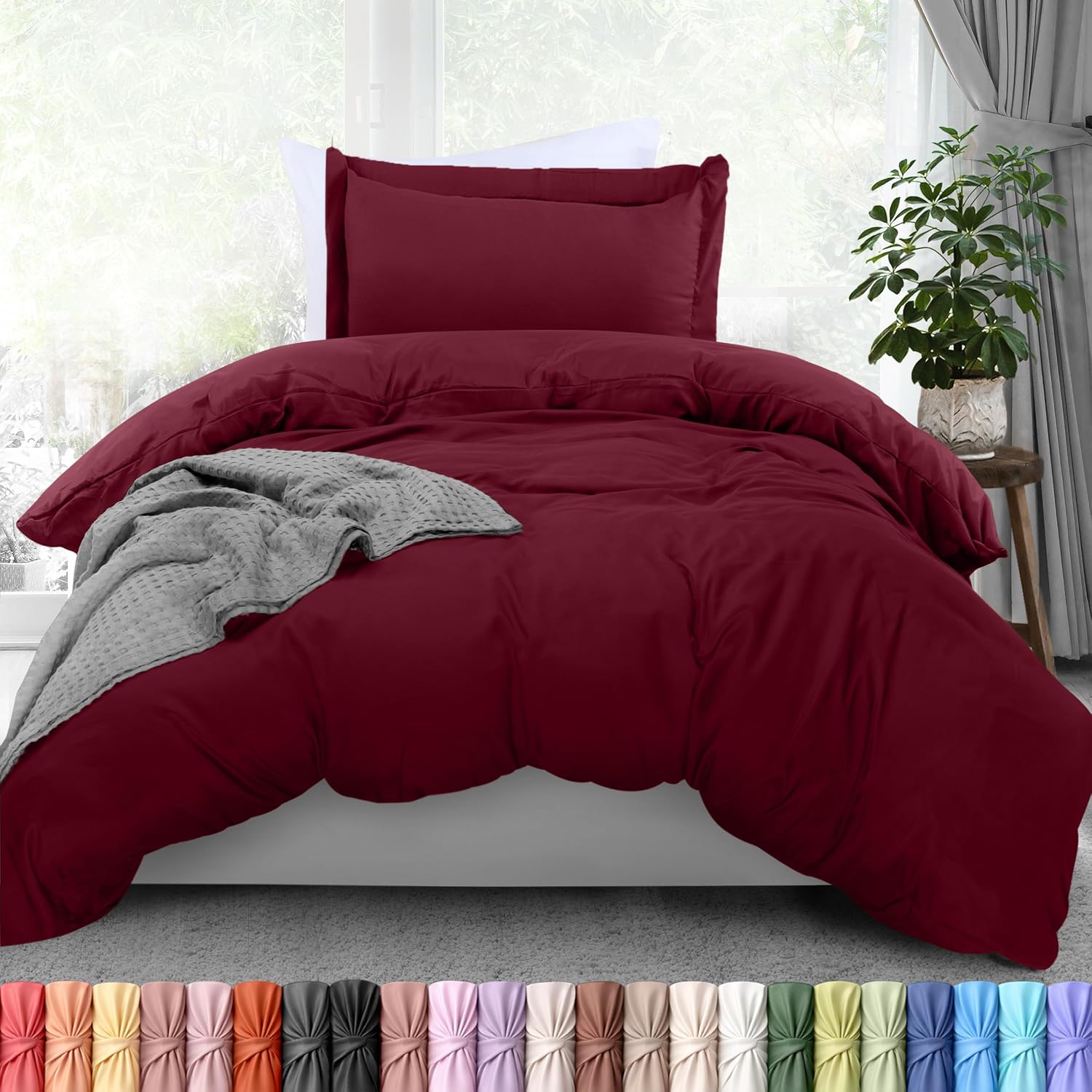 Utopia Bedding Duvet Cover Twin Size - 2 Piece with Zipper Closure - 1 Comforter Cover 68X90 Inches & 1 Pillow Sham 20X26 Inches…