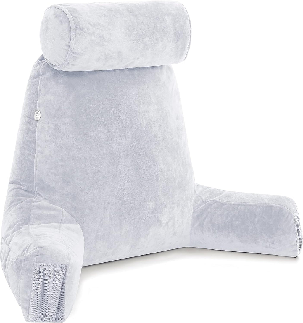 HusbandPillow Husband Pillow Medium Reading Pillow with Arms - 23" Backrest for Sitting Up in Bed - Firm Support Bed Rest Pillow for Adults…