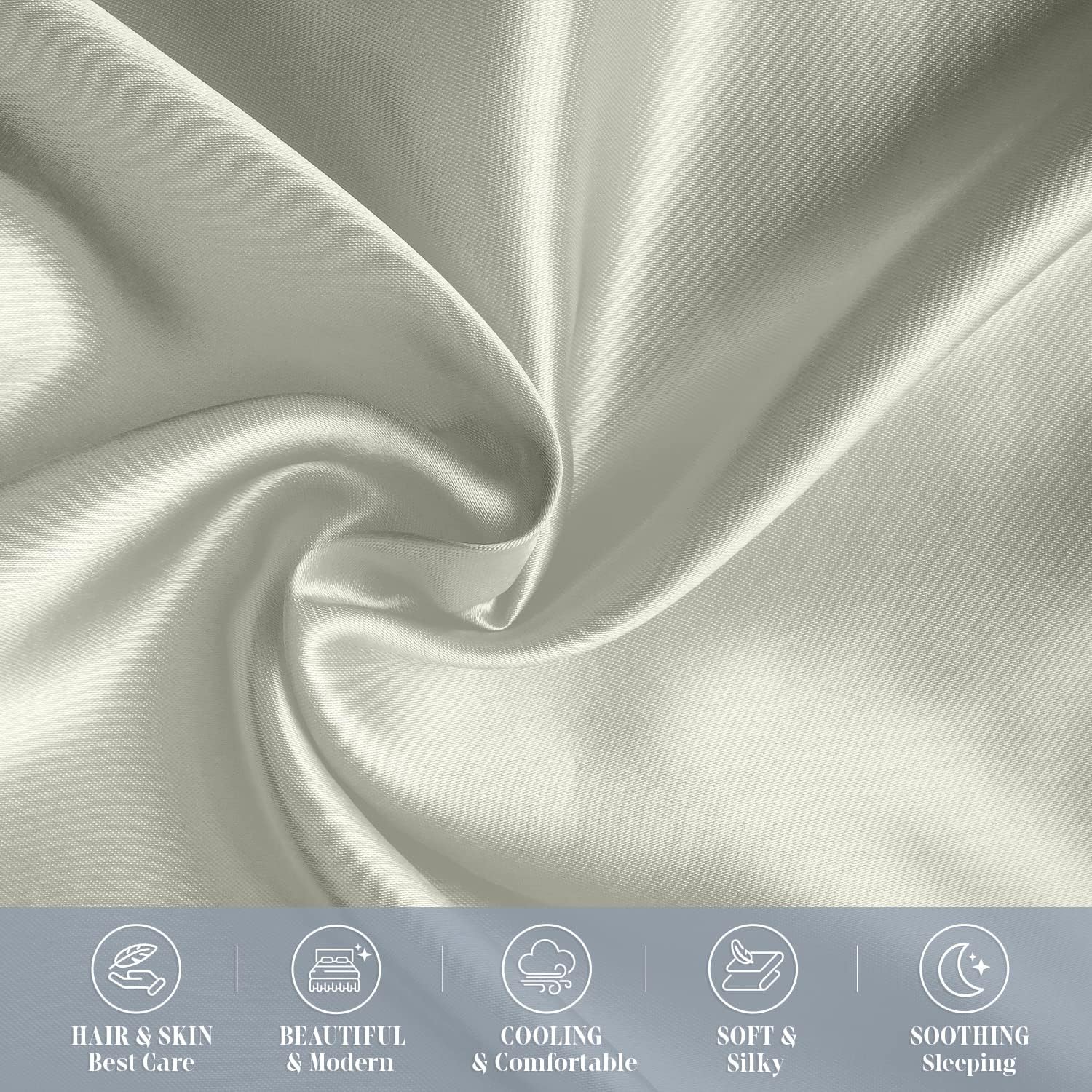 Elegantcomfort Elegant Comfort 6-Pack Cooling Viscose Satin Pillowcase Set with Hidden Zipper Closure, Silky Smooth for Hair and fabric…