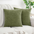 Hwy50 HWY 50 Sage Green Couch Pillow Covers 22x22 Inch Pack of 2, Soft Chenille Decorative Throw Pillow Cases Farmhouse for Spring Sofa Liv…