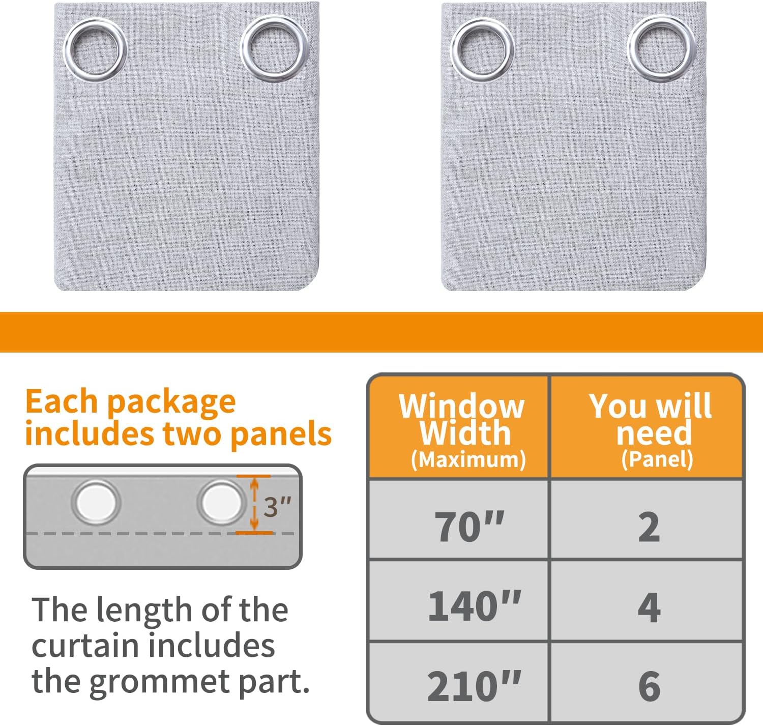 YoungsTex Linen Blackout Curtains 68 Inch Length for Bedroom, Room Darkening Heat Blocking Drapes with Grommet Thermal Insulated for Living…