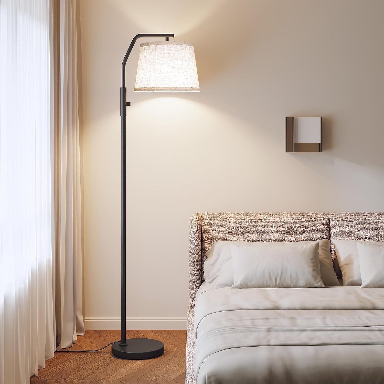 SUNMORY Floor Lamps for Living Room, 9W Bulb Included, Tall Lamp for Bedroom with Adjustable Head, Modern Standing Lamp, 0-100% Dimmable…