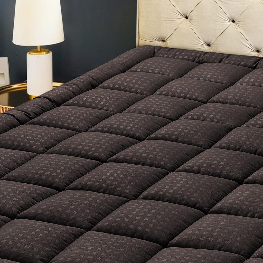 HYLEORY Twin Mattress Pad Quilted Fitted Mattress Protector Cooling Pillow Top Mattress Cover Breathable Fluffy Soft Mattress Topper with…
