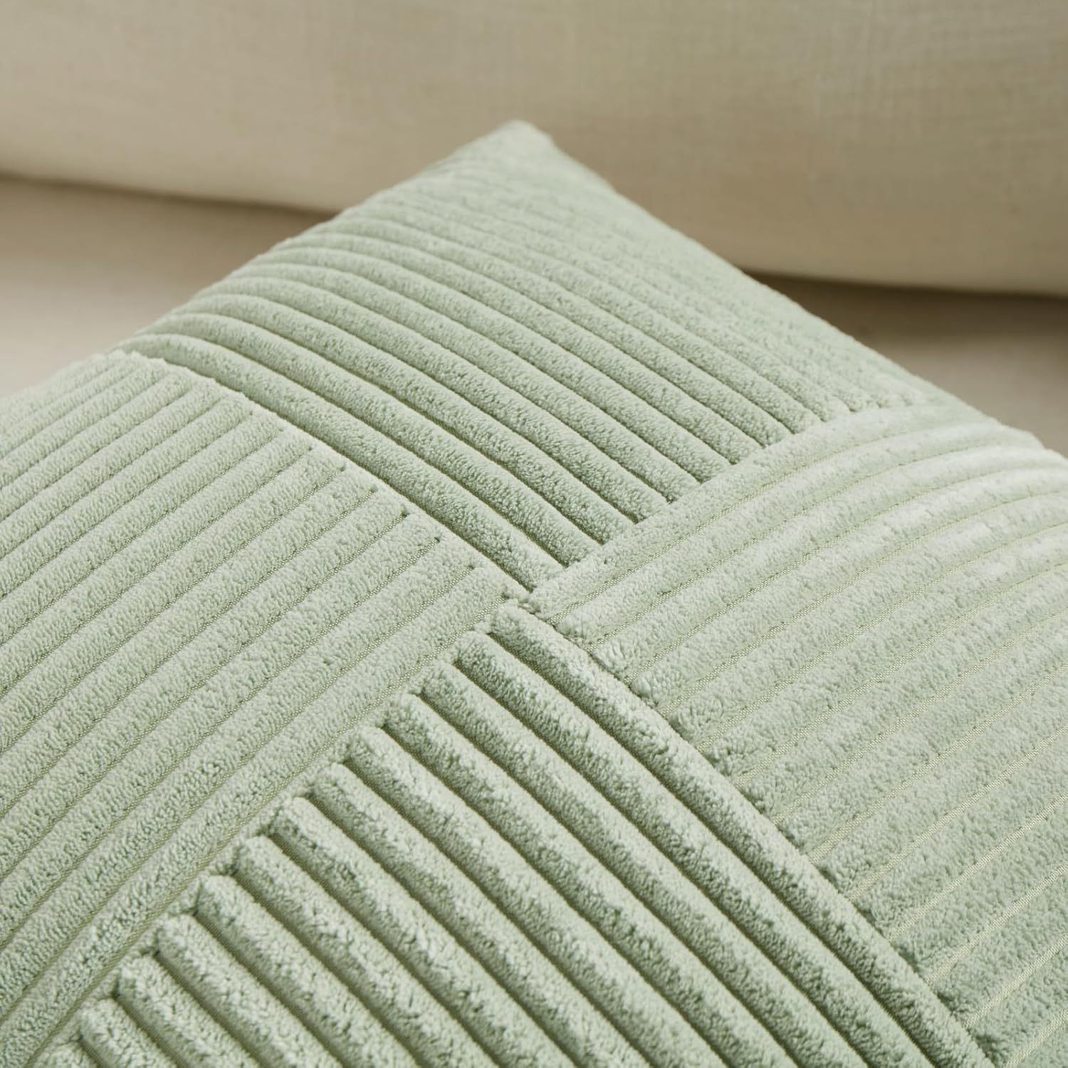 Fancy Homi 2 Packs Sage Green Decorative Throw Pillow Covers 18x18 Inch for Living Room Couch Bed Sofa, Farmhouse Boho Home Decor, Soft…