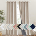 NICETOWN Cream 100% Blackout Linen Curtains 102 inch Long Burg for Living Room, 1 Pair, 52" Width Each Panel, Farmhouse Thick Completely…